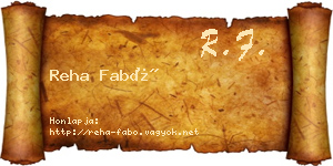 Reha Fabó névjegykártya